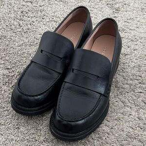 Cole Haan Camea Lug Black Leather Loafers